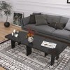 Airsurfer Modern Black Wooden Nesting Coffee Table Set, 70.86" Extendable Splicing Center Table for Living Room, Space - Saving Accent Furniture - 4 of 4