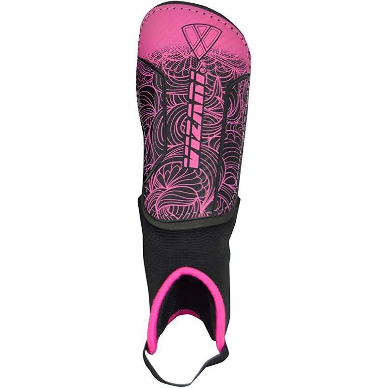 Vizari Cali Soccer Shin Guard with Ankle Protection - XXS to Large Sizes,  Compact Design, Winter/Frozen Theme, Lightweight Shell, Foam Padding, Unique Strap System, 1 of 6