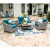 Leisure Made Marietta 4pc Wicker Seating in Peacock Fabric - 2 of 4