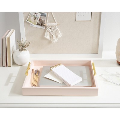 Lipton Pink and Gold Rectangular MDF Wood Tray