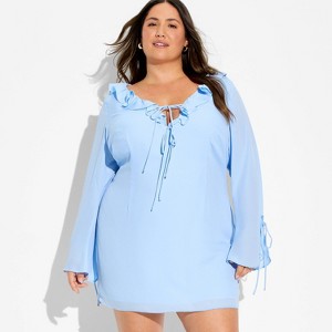 Women's Bell Long Sleeve Mini Bodycon Dress - Wild Fable Light Blue 3X :  Target