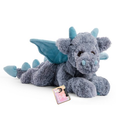 FAO Schwarz Lying Blue Dragon 15" Stuffed Animal