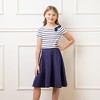 Hope & Henry Girls' Short Sleeve Lightweight Knit Skater Dress, Kids - 2 of 4