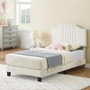 Twin Bed Frame Upholstered Platform with Headboard, Velvet Fabric Wrap, Non-Slip and Noise-Free,No Box Spring Needed - 3 of 4