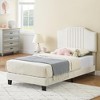 Twin Bed Frame Upholstered Platform with Headboard, Velvet Fabric Wrap, Non-Slip and Noise-Free,No Box Spring Needed - image 3 of 4