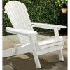 Northbeam Outdoor Lawn Garden Portable Foldable Wooden Adirondack Accent Chair and Slatted Side Table Outdoor Patio Furniture, White - 3 of 4