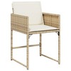 vidaXL Patio Chairs - Cushions Included, Beige Poly Rattan, Outdoor Furniture, 4-Piece Set - Compact Foldable Chairs with Removable Covers - 3 of 4