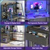Aheaplus L Shaped Desk with LED Lights & Charging Station, Corner Desk with Hutch & Shelves - 4 of 4