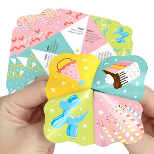 Big Dot of Happiness Party Time - Happy Birthday Party Cootie Catcher Game - Truth or Dare Fortune Tellers - Set of 12 - 1 of 4
