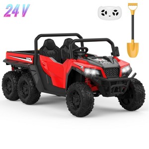 Jojoka 24V Ride On Dump Truck for Kids, 2-Seater 6-Wheel Electric Construction Vehicle with Remote Control, Dump Bed, Shovel, Music, Lights - 1 of 4