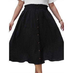 Skirts for Women 2025 Elegant High Waist a Line Skirt Casual Cotton Linen Skirt Spring Trendy Comfy Skirts - 1 of 4