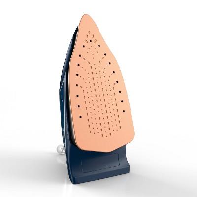 Black and Silver Diamond-Infused Steam Iron with 10 ft Cord