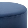 BirdRock Home Round Velvet Ottoman Foot Stool - Navy - 2 of 2