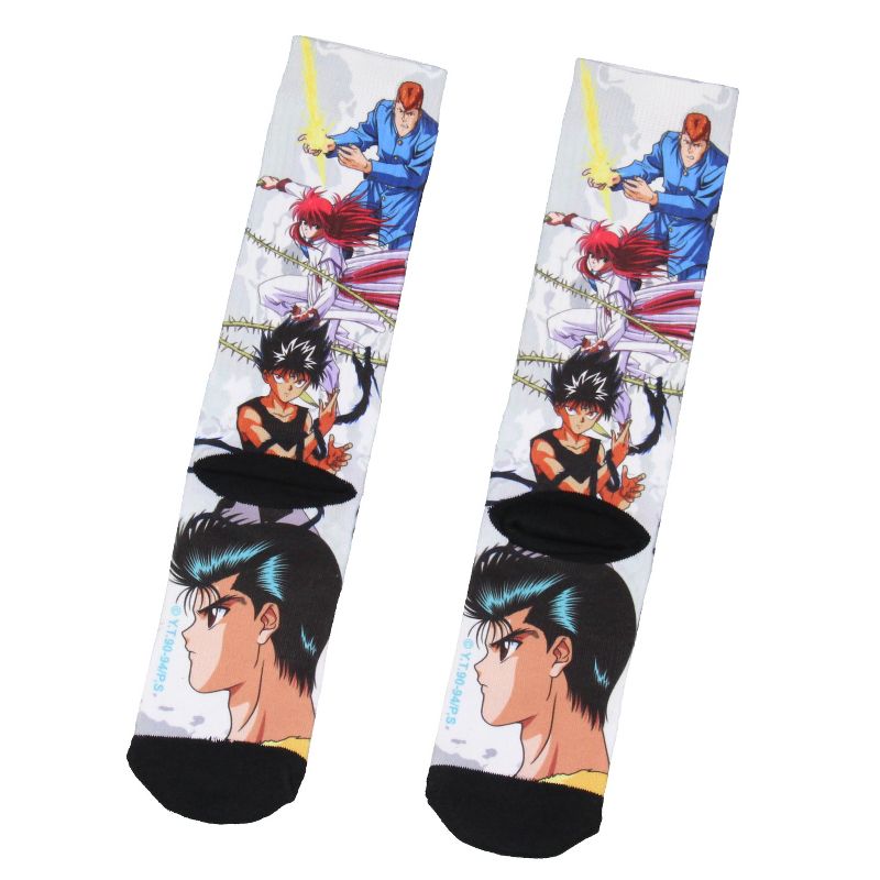 Yu-Yu Hakusho Crew Socks For Men Ghost Files Manga Anime Sublimated Socks Multicoloured, 3 of 5