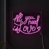 13.7" X 10.9" All You Need is Love Acrylic Box LED Neon - JONATHAN Y: USB Powered, Wall Decor - image 4 of 4