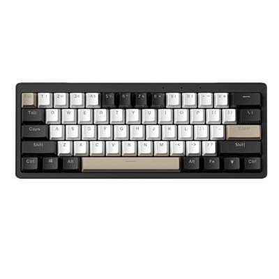 Wired gaming mechanical keyboard gasket structure hot-swappable computer office game silent keyboard (black)