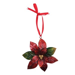 Gallerie II Metal Poinsettia Ornament - 1 of 3
