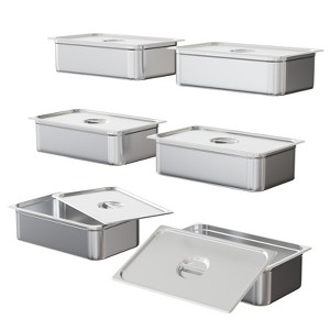 COZONY 6-Pack Stainless Steel Hotel Pans, Commercial Grade Food Storage Containers with Lids for Catering Events and Buffet Service - 1 of 4