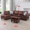 DOMETOUR Modern 3-Piece Living Room Sofa Set (Sofa+Left Side Chaise+Ottoman) - 2 of 4