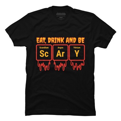 Men's Design By Humans Funny Periodic Element Chemistry Halloween Science By Luckyst T-Shirt