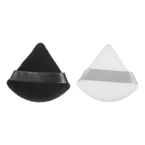 Unique Bargains Loose Powder Puff Face Soft Triangle Puff Blender Beauty  Makeup Tool Short Plush 2 Pcs Black White