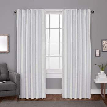 Exclusive Home Zeus Solid Textured Jacquard Blackout Hidden Tab/Rod Pocket Curtain Panel Pair