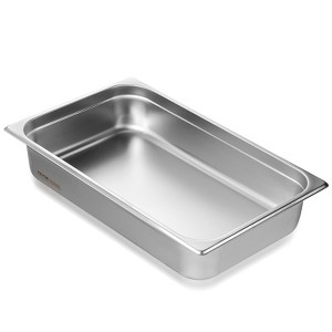 VEVOR Hotel Pan, Full Size Anti-Jam Steam Pan, 0.8mm Thick Stainless Steel Restaurant Steam Table Pan, 4-Inch Deep Commercial Table Pan - 1 of 4