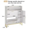 Narrow Shoe Rack, Freestanding Shoe Storage Cabinet with Adjustable Shelf - 2 of 4