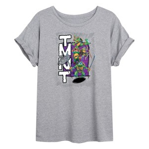Women's - Teenage Mutant Ninja Turtles - Donatello, Raphael, Leonardo, & Michelangelo Oversized Graphic T-Shirt - 1 of 4