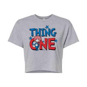 Women's - Dr. Seuss - American Thing One Cropped Graphic T-Shirt - 1 of 4