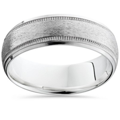 Pompeii3 Platinum 6mm Brushed Ring Men's Wedding Band