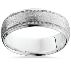 Pompeii3 Platinum 6mm Brushed Ring Men's Wedding Band - 1 of 3