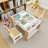 JVNOXK-Kids2in1Play Table Chair Set, LEGO-Compatible Drawing Table with7 Storage Compartments, Includes 2 Chairs,Multifunctional Learning Desk-White - 2 of 4