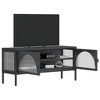 vidaXL TV Stand Black 41.3 in.x13.8 in.x19.7 in. Glass and Steel - 4 of 4