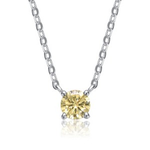 Guili Sterling Silver Necklace with 14K Gold Plating and Birthstone Solitaire – Available in Stunning Gemstone Colors for Personalization - 1 of 3