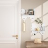 Butterfly Shaped 2 Tier Wall Shelves with Hooks, Small Floating Shelves, Butterfly Wall Decor, Nursery Book Shelves for Bedroom, Living Room,White - 2 of 4