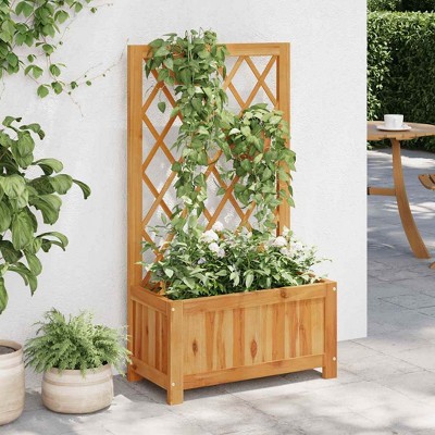 vidaXL Garden Raised Bed Natural wood color Solid acacia wood Medium