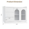 GustoWave 48"W Buffet Cabinet Storage Cabinet with led, Sideboard Kitchen Buffet Table with 3 Drawers, Coffee Bar Cabinet, Elegant White - 2 of 4