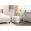 Gulches Ivory Velvet Round Storage Ottoman Footstool 24.41"W, 54L Capacity, Wooden Shelving, Reversible Cover (Small Table), No Assembly - 2 of 4