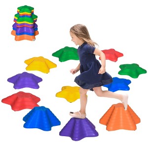 Outsunny Balance Stepping Stones for Kids, 11 PCS Starfish Style Non-Slip Obstacle Course, Stackable Balance Blocks for Coordination and Balance - 1 of 4