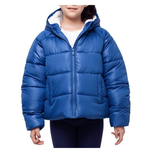 Rokka&Rolla Girls' Reversible Light Puffer Jacket Coat-Pink Marble, Size 10-12