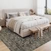 Vintage Rug for Living Room, Washable Floral Bedroom Rug, Soft Low Pile Floor Cover for Dining Room Office - 2 of 4