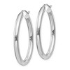 Black Bow Jewelry 3.5mm x 38mm Polished 14k White Gold Classic Oval Tube Hoop Earrings - 2 of 4