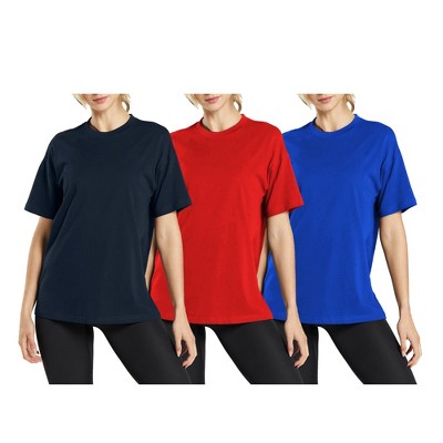 Blue Ice  Women's Loose Fitting  Short Sleeve Crew Neck Tee- 3 Pack