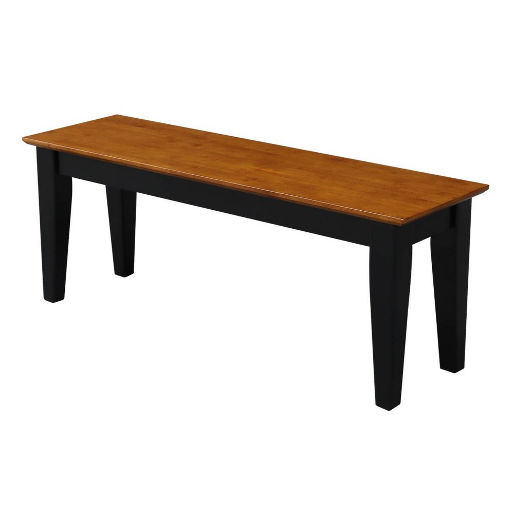 UPC 727506000302 product image for International Concepts Shaker Bench Black/Red : Hardwood Frame, Mid-Century Mode | upcitemdb.com