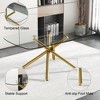 NicBex 71" Modern Rectangle Dining Table,Kitchen Table with Glass Tabletop and Metal Legs for 6-8 Seaters,Gold - 4 of 4