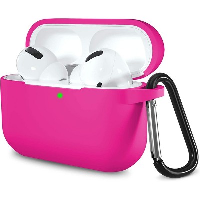 BONGEEK AirPods Pro Case Cover,Soft Silicone Protective Cases Cover Skin for Apple AirPod Pro 2 Charging Case Keychain Front LED Visible,Rose Pink