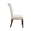 Simple Relax Set of 2 Upholstered Dining Chairs with Nailhead trim Design in Beige and Black - 3 of 4