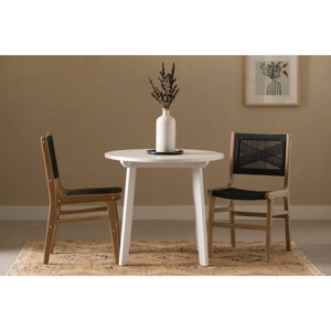 South Shore Set of 2 Balka Dining Chairs Black/Rattan - 1 of 4