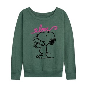 Women's - Peanuts - Valentine's Snoopy Love Lightweight French Terry Slouchy - 1 of 4